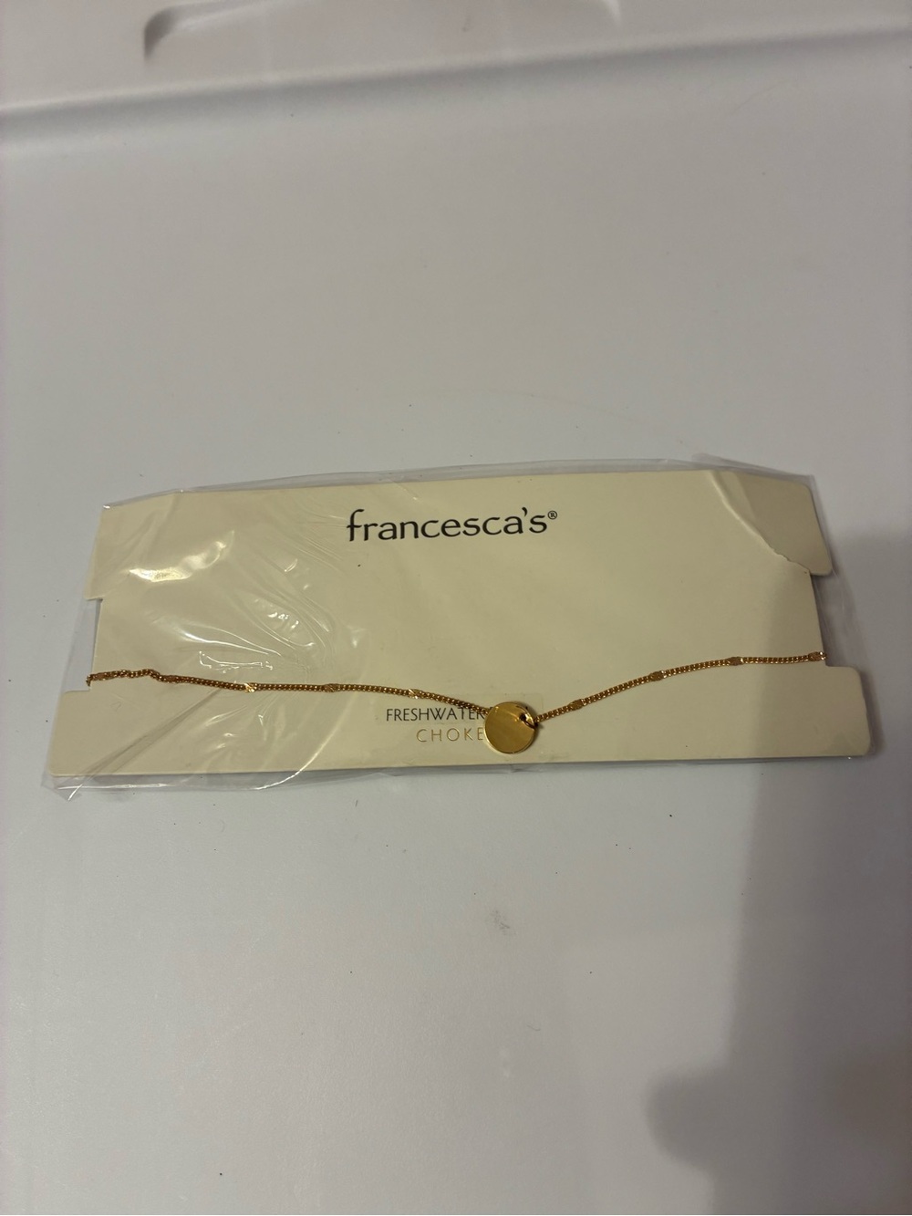 Francesca's Collections Gold Disc Choker Necklace